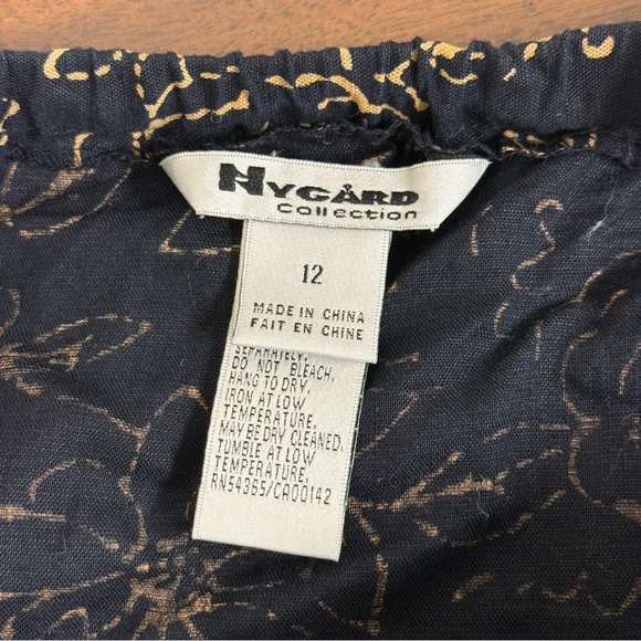 Nygard Collection Black Gold Floral Midi Skirt Size 12 | Elegant Evening Party - Picture 6 of 8